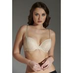 New Bra 8125 Kadın Dantelli Destekli Sütyen - 75 - Vizon