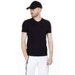 New Brand N08ER Siyah Slim Fit V Yaka Erkek T-Shirt