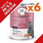 New Chefs Choice 6x400 gr Pate Beef Biftekli Tahılsız Ezme Kedi Yaş Maması