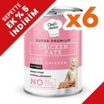 New Chefs Choice 6x400 gr Pate Chicken Kitten Tavuklu Tahılsız Ezme Yavru Kedi Yaş Maması