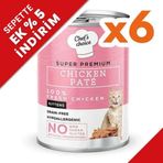 New Chefs Choice 6x400 gr Pate Chicken Kitten Tavuklu Tahılsız Ezme Yavru Kedi Yaş Maması
