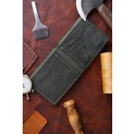 New Coast Leather 1900's Erkek Hakiki Deri El Yapımı Haki Deri Cüzdan