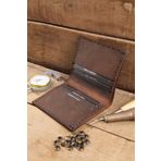 New Coast Leather 1900's Hakiki&gerçek Deri %100 El Yapımı Koyu Kahverengi Erkek Cüzdanı