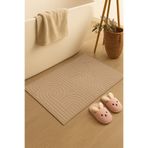new colourse Kaymaz Taban Pos Peluş Banyo Paspası 40x60cm Vizon Bohem Desen
