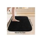 new colourse Kaymaz Taban Pos Peluş Banyo Paspası SİYAH 40x60CM