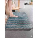 new colourse Kaymaz Taban Tekli 40X60 Paspas Banyo Kapı Önü - Koyu Mavi
