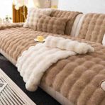 new colourse Peluş 3 Kişilik Kanepe Örtüsü 1 Adet 80X200CM Örtü - 160 x 200 cm - Vizon