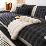 new colourse Peluş 3 Kişilik Kanepe Örtüsü 1 Adet 80X200CM Örtü - 80 x 200 cm - Antrasit