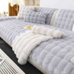 new colourse Peluş 3 Kişilik Kanepe Örtüsü 1 Adet 80X200CM Örtü - 80 x 200 cm - Gri