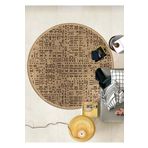 new colourse VİZON Yuvarlak İskandinav Şönil Kilim Altı Pamuk Kaymaz Dokuma Taban