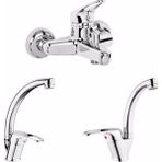 New Dante Batarya Seti 3'lü New Dante Mutfak-Lavabo-Banyo - Krom