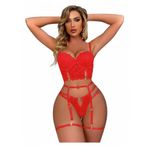 New Dreams Fantezi Jartiyer Gecelik 8406 (kırmızı, m)
