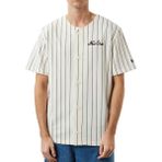 New Era 60284786-PINSTRIPE NE JERSEY NEWERA Bisiklet Yaka Düz Beyaz Erkek T-shirt