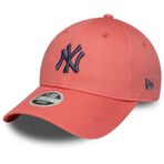 New Era 9Forty New York Yankees kadın şapkası, somon pembesi