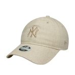 New Era 9Forty New York Yankes Mlb Linen Kadın Krem Şapka