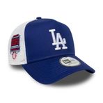 New Era Yetişkin 9Forty Trucker Yan Yama MLB Los Angeles Dodgers Trucker Beyzbol Şapkası Şapka Koyu Mavi