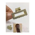 NEW HİLL Taşlı şık orta boy 3,5 cm metal mandal toka
