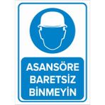 New Jargon Asansöre Baretsiz Binmeyin Levhası - Sac Malzeme 35X50 cm - 35 x 50 cm