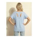 NEW JOURNAL Kadın Bebe Mavi Salaş Sırt Açık Detaylı Oversize Tunik Tshirt Njram20