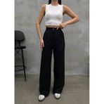 New Journal Kadın Siyah Yüksek Bel Pileli Plazzo Kumaş Pantolon Nwj-100050002 Siyah