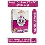 New Life Mena K2 + D3 3x60 Kapsül