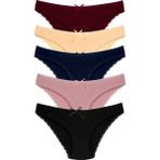 New Lilla 1101 Bikini Kadın T. Dantelli Külot Paketi - XL - Renkli