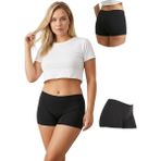 New Lilla 501 Basic Lazer Kesim Dikişsiz Kadın Boxer Külot - 1645-Siyah