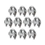 New Marine 10 adet paslanmaz çelik halat kelepçesi, 4 mm tel halat için, deniz geçirmez, paslanmaz (4 mm)