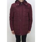 New Moon Fistan Store Erkek Bordo Hakim Yaka Spor Kesim Rahat Kalıp Kapüşonlu Fermuar Kapamalı Kışlık Mont - 50