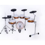 New Neiro NDDS-720 Parlak Ahşap Sb Dijital Bateri Seti+Tabure+Baget+Kulaklık+Trampet Sehbası+Kargo Hediye - Gül Kurusu