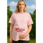 New Shine Baby Loading Baskılı Oversize Hamile T-shirt