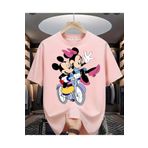 New Shine Mickey Minnie Mouse Baskılı Büyük Beden Oversize T-Shirt