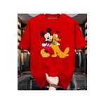 New Shine Mickey Mouse ve Goofy Baskılı Oversize T-Shirt
