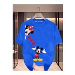 New Shine Mickey ve Minnie Mouse Baskılı Oversize T-Shirt