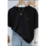 New Shine Minik Kalp Baskılı Oversize T-shirt