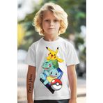 New Shine Sepette 6 Ve Üzeri Alımlarda 1 Tişört Hediyedir - Pokemon Baskılı Baskılı Oversize Çocuk T-shirt