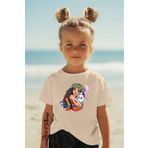 New Shine Sepette 6 Ve Üzeri Alımlarda 1 Tişört Hediyedir - Prenses Moana Baskılı Oversize Çocuk T-shirt