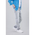 New Time Newtime Erkek Baggy Açık Gri Kar Yıkama %100 Koton Rahat Kesim Kot Pantolon - Gri - Açık Gri - 33