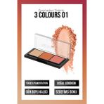 New Well Porcelain Make Up 3'lü Göz Farı Paleti 001 Yüksek Pigmentli Mat ve Işıltılı Renkler Nemlendirici