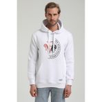 New World 22FWM64030 Beyaz Kapüşonlu Polo Slim Fit Erkek Sweatshirt