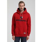 New World 22FWM64032 Kırmızı Kapüşonlu Polo Slim Fit Erkek Sweatshirt