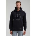 New World 22FWM64037 Lacivert Polo Kapüşonlu Slim Fit Erkek Sweatshirt