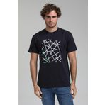 New World 23SSM20285 Lacivert Polo Bisiklet Yaka Regular Custom Erkek T-shirt