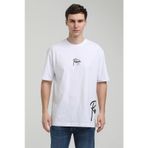 New World 23SSM20330 Beyaz Polo Bisiklet Yaka Oversize Erkek T-shirt