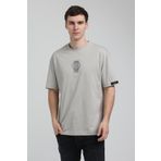 New World 23SSM20331 Gri Polo Bisiklet Yaka Gri Boyalı Erkek T-shirt