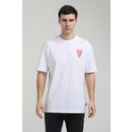 New World 23SSM20337 Beyaz Polo Bisiklet Yaka Oversize Erkek T-shirt