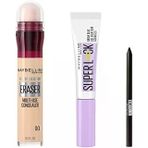 New York Instant Anti Age Eraser Kapatıcı - 00 Ivory & New York Super Lock Brow Glue Kaş Sabitleyici Maskara & Tattoo Mini Jel Göz Kalemi Hediyeli