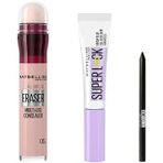 New York Instant Anti Age Eraser Kapatıcı - 05 Brighten & New York Super Lock Brow Glue Kaş Sabitleyici Maskara & Tattoo Mini Jel Göz Kalemi Hediy