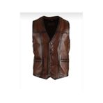 New Zaya Leather Hakiki Erkek Deri Yelek