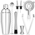 Newaner 750 ml kokteyl seti, 8 adet paslanmaz çelik karıştırma mikseri, profesyonel barmen aksesuarı, karıştırma kabı, çift ölçü kabı, kaşık, Pourer, içecekleri karıştırmak için, ev, bar, parti
